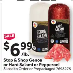 Stop&Shop Stop & Shop Genoa or Hard Salami or Pepperoni offer