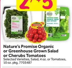 Stop&Shop Nature's Promise Organic or Greenhouse Grown Salad or Cherubs Tomatoes offer