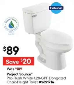 Lowe's Pro-Flush White 1.28-GPF Elongated Chair-Height Toilet offer