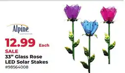 Runnings 33 Glass Rose LED Solar Stakes offer