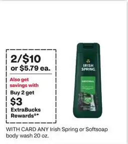 CVS ANY Irish Spring or Softsoap body wash offer