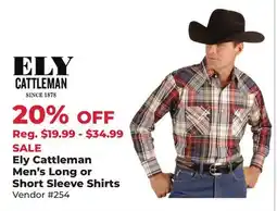 Runnings Ely Cattleman Men's Long or Short Sleeve Shirts offer