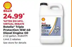 Runnings Shell Rotella Triple Protection 15W-40 Diesel Engine Oil offer