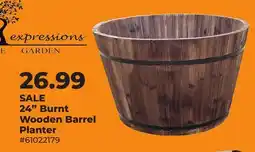 Runnings 24 Burnt Wooden Barrel Planter offer