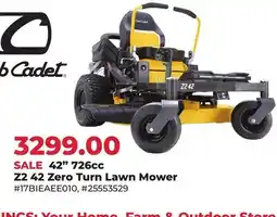 Runnings Cub Cadet 42 726cc Z2 42 Zero Turn Lawn Mower offer