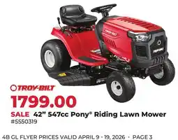 Runnings 42 547cc Pony Riding Lawn Mower offer
