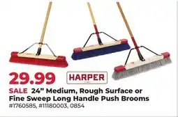 Runnings 24 Medium, Rough Surface or Fine Sweep Long Handle Push Brooms offer