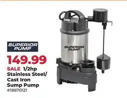 Runnings Superior Pump 1/2hp Stainless Steel/Cast Iron Sump Pump offer