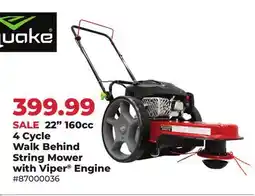Runnings 22 160cc 4 Cycle Walk Behind String Mower with Viper Engine offer