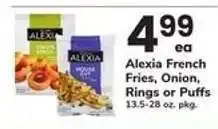 Safeway Alexia French Fries, Onion Rings or Puffs offer