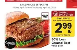 Safeway Signature SELECT 80% Lean Ground Beef offer