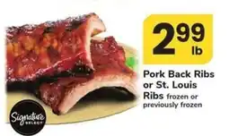 Safeway Pork Back Ribs or St Louis Ribs offer