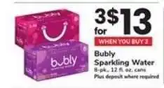 Safeway Bubly Sparkling Water offer