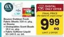 Safeway Bounce Outdoor Fresh Fabric Sheets or Downy offer