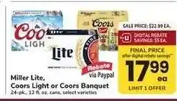 Safeway Miller Lite, Coors Light or Coors Banquet offer