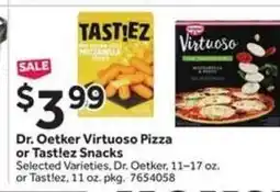 Stop&Shop Dr. Oetker Virtuoso Pizza or Taste!ez Snacks offer