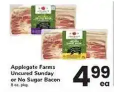 Safeway Applegate Farms Uncured Sunday or No Sugar Bacon offer