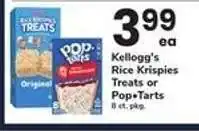 Safeway Kellogg's Rice Krispies Treats or Pop-Tarts offer