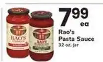 Safeway Rao's Pasta Sauce offer