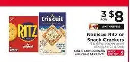 ShopRite Nabisco Ritz or Snack Crackers offer