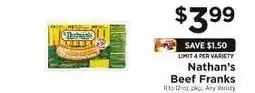 ShopRite Nathan's Beef Franks offer