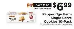ShopRite Pepperidge Farm Single Serve Cookies 10-Pack offer
