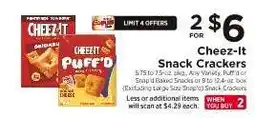 ShopRite Cheez-It Snack Crackers offer