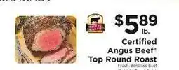 ShopRite Certified Angus Beef Top Round Roast offer