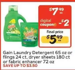 Winn Dixie Gain Laundry Detergent offer