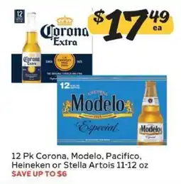 Winn Dixie 12 Pk Corona, Modelo, Pacifico, Heineken or Stella Artois offer