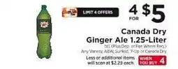 ShopRite Canada Dry Ginger Ale 1.25-Liter offer