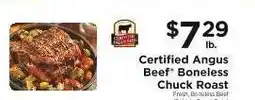 ShopRite Certified Angus Beef Boneless Chuck Roast offer