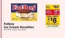 ShopRite FatBoy Ice Cream Novelties offer
