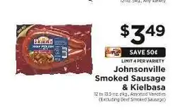ShopRite Johnsonville Smoked Sausage & Kielbasa offer