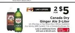 ShopRite Canada Dry Ginger Ale 2- liter offer
