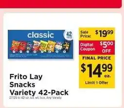 ShopRite Frito Lay Snacks Variety 42-Pack offer