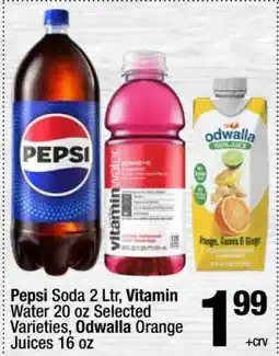 Super King Markets Pepsi Soda 2 Ltr, Vitamin Water 20 oz Selected Varieties, Odwalla Orange Juices 16 oz offer