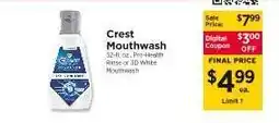ShopRite Crest Mouthwash offer
