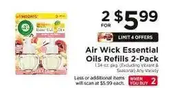 ShopRite Air Wick Essential Oils Refills 2-Pack offer