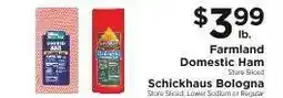 ShopRite Farmland Domestic Ham / Schickhaus Bologna offer
