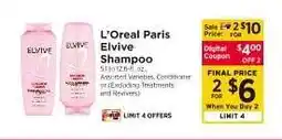 ShopRite L' Oréal Paris Elvive Shampoo offer