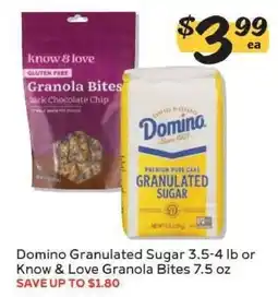 Winn Dixie Domino Granulated Sugar or Know & Love Granola Bites offer