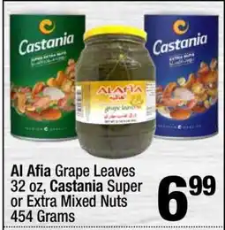 Super King Markets Al Afia Grape Leaves 32 oz, Castania Super or Extra Mixed Nuts 454 Grams offer