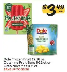 Winn Dixie Dole Frozen Fruit or Outshine Fruit Bars offer