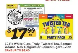 Winn Dixie White Claw, Truly, Twisted Tea, Samuel Adams, New Belgium or Leinenkugel's offer