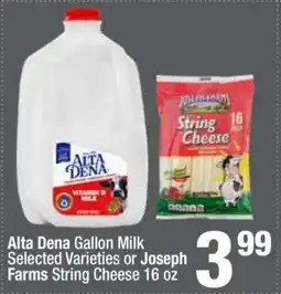 Super King Markets Alta Dena Gallon Milk or Joseph Farms String Cheese offer