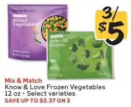 Winn Dixie Know & Love Frozen Vegetables offer