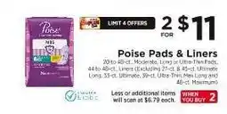 ShopRite Poise Pads & Liners offer