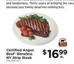 ShopRite Certified Angus Beef Boneless NY Strip Steak offer