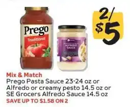Winn Dixie Prego Pasta Sauce or Alfredo offer
